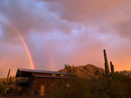 Jan 1 - Afternoon walk in the wind, rain, a bit of hail, AND a beautiful double rainbow!